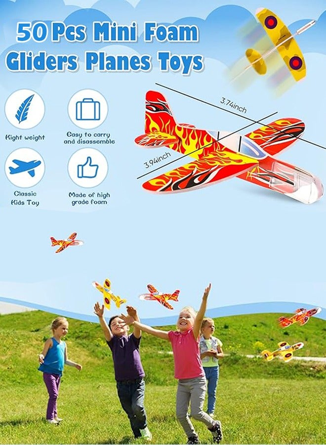 50 Pcs Foam Gliders Planes Toys for Kids, Paper Airplane, Party Favors Goodie Bag Stuffers, Outdoor Flying Toys, Bulk for Classroom Prizes Boys and Girls  - Image 2