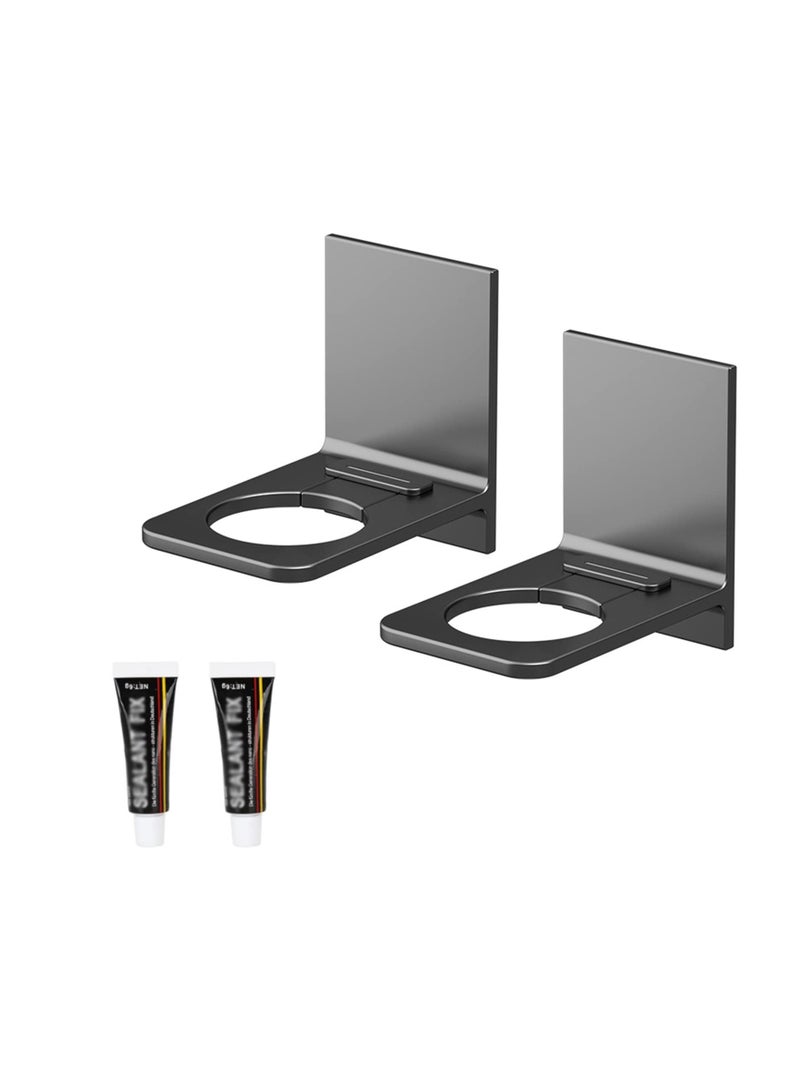 SYOSI حامل زجاجات لاصق 2 قطعة، حامل مثبت على الحائط بدون حفر، حامل شامبو في الحمام، حامل زجاجة شامبو قابل للإزالة، مثبت زجاجة شامبو على الحائط لحمام المطبخ - Image 1