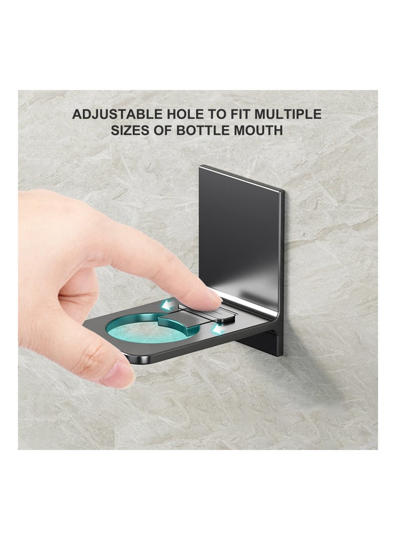 SYOSI حامل زجاجات لاصق 2 قطعة، حامل مثبت على الحائط بدون حفر، حامل شامبو في الحمام، حامل زجاجة شامبو قابل للإزالة، مثبت زجاجة شامبو على الحائط لحمام المطبخ - Image 4