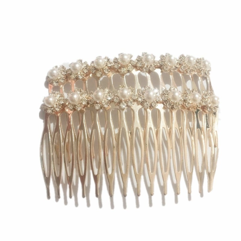 20182020 The most popular fashion Bridal hair accessories rhinestone pearl alloy hair comb wedding hairpin 02