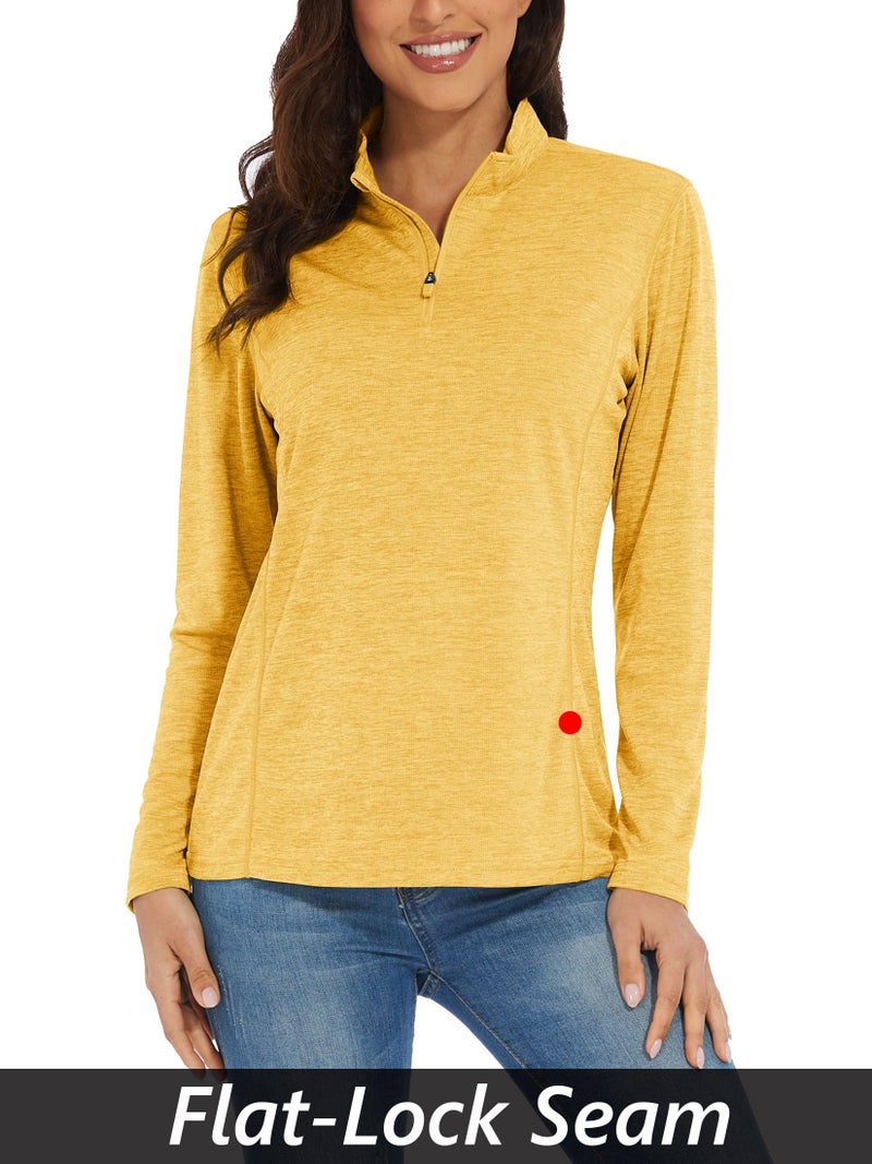 MAGCOMSEN Athletic Shirts for Women Shirts for Women Long Sleeve Sun Protection Shirts Summer Running Tops for Women Ginger S - Image 5