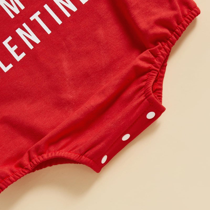 Socutebabe Newborn Baby Boy Girl Valentine's Day Outfit Mama Is My Valentine Bubble Romper Sweatshirt Infant Clothes (Red, 6-12 Months) - Image 5