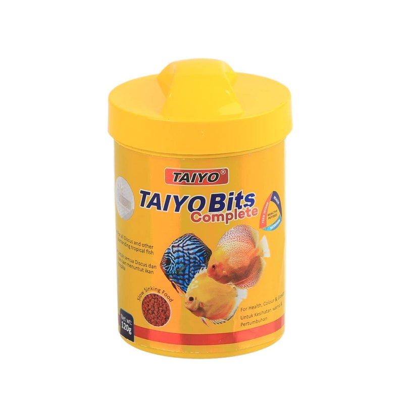 TAIYO طعام أسماك الأكواريوم الكامل TAIYO لجميع الأسماك الاستوائية | معزز اللون الطبيعي | 120 جرام - Image 1