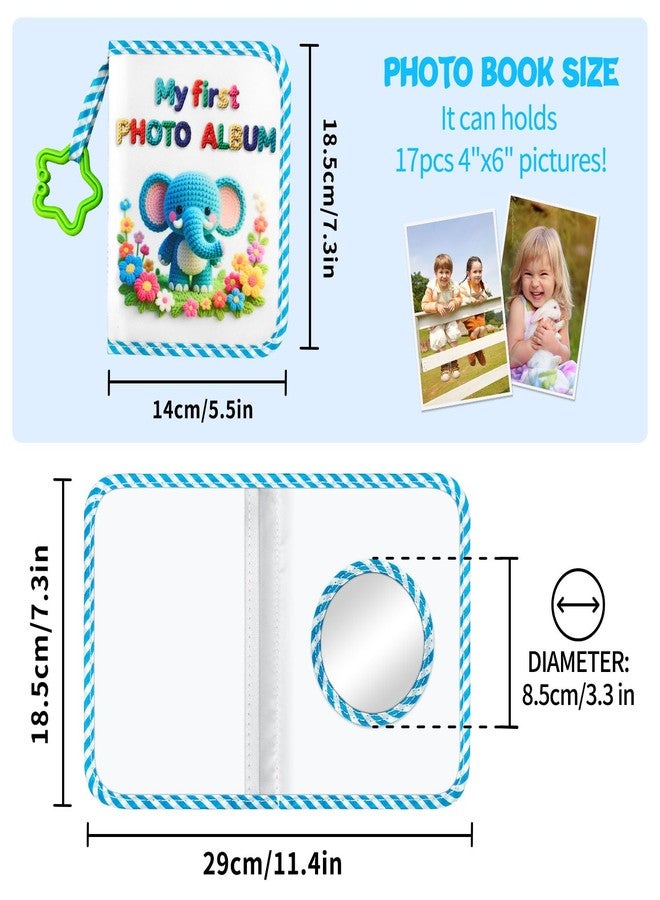Jenlan Elephant Baby Photo Album - My First Family Album Book Holds 17 4x6 Photos | Soft Cloth Baby Memory Book for Newborn Toddlers, Baby Shower Birthday Gifts, Keepsake for First Year Milestones - Image 2