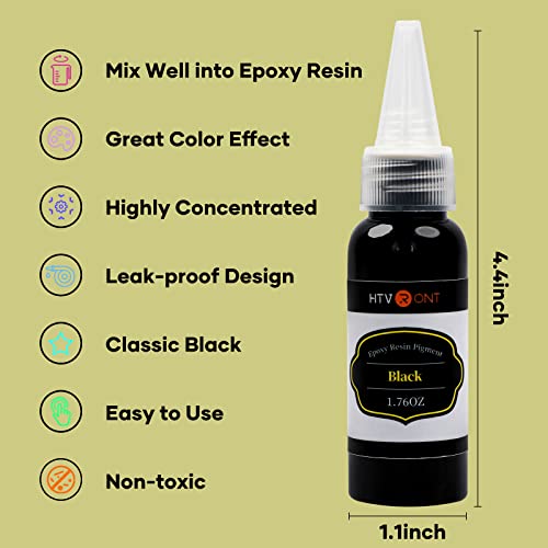 HTVRONT Black Epoxy Pigment - 1.76oz/50ml Black Resin Pigment Paste, Higher Concentrated & Easy to Mix Epoxy Dye for Resin Coloring, Tables, Tumbler - Image 4
