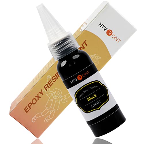 HTVRONT Black Epoxy Pigment - 1.76oz/50ml Black Resin Pigment Paste, Higher Concentrated & Easy to Mix Epoxy Dye for Resin Coloring, Tables, Tumbler - Image 1