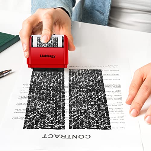Lionergy Identity Protection Roller Stamp LioNergy Roller Identity Theft Prevention Security Stamp with 3 Refills - Red - Image 4