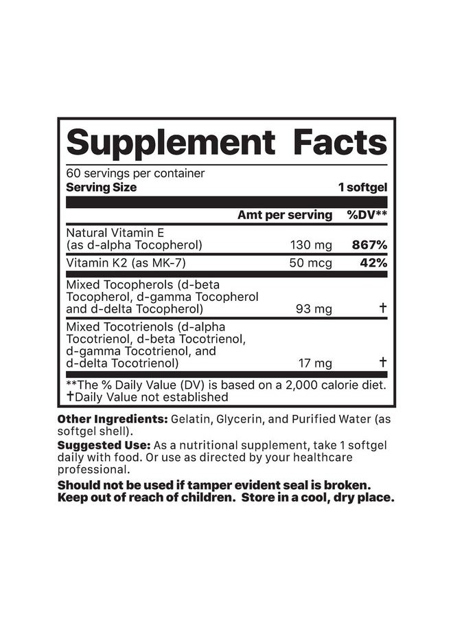 Jigsaw Health Jigsaw Health Vitamin K2 + E Complex, 60 Softgels  - Image 2