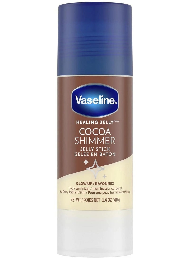 Vaseline Cocoa Shimmer Petroleum Jelly Body Balm Jelly Stick, 40 g Jelly Body Balm Jelly Stick - Image 1