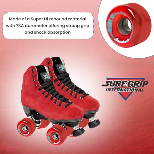 Sure-Grip Boardwalk Outdoor Roller Skating Wheels - red - Image 4