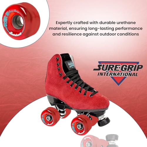 Sure-Grip Boardwalk Outdoor Roller Skating Wheels - red - Image 2