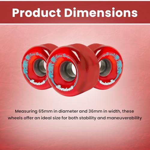 Sure-Grip Boardwalk Outdoor Roller Skating Wheels - red - Image 3