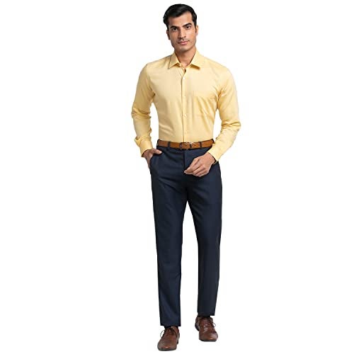 Raymond Men's Flat Front Contemporary Fit Dark Blue Formal Trouser - Image 5