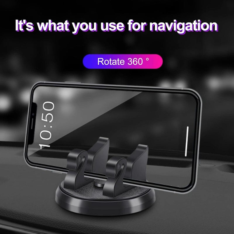 klarako Multifunctional Car Anti Slip Mat, Dashboard 360° Rotation Holder Parking Card Phone Holder GPS Holder, for Sunglasses Keys Cell Phones Cards, Black - Image 2