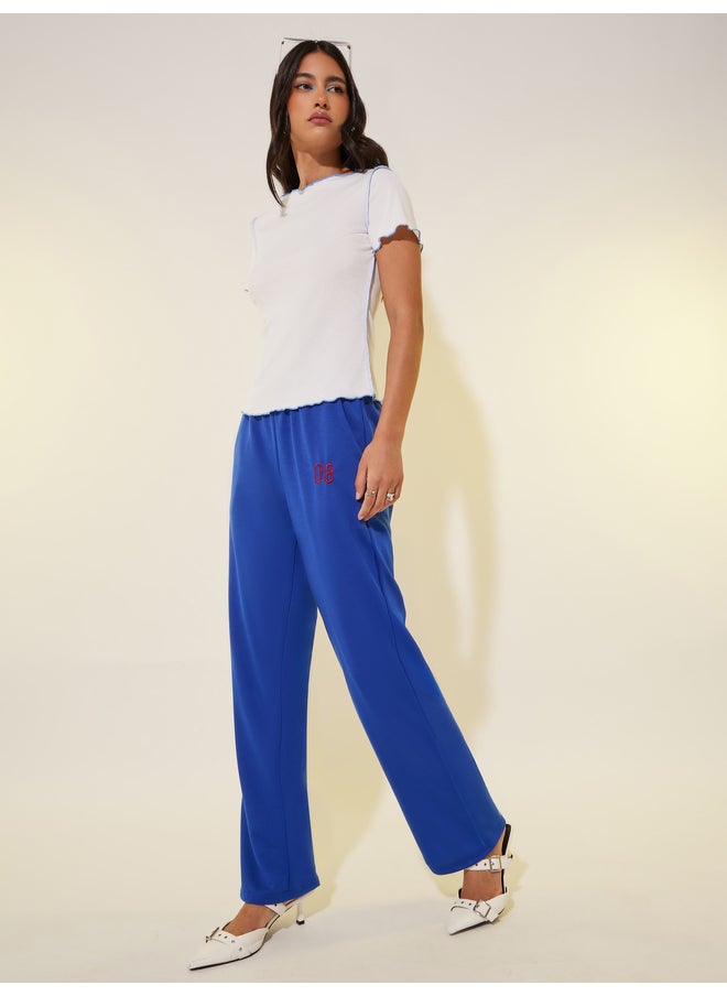 Take Two Take Two Embroidered Detail Wide Leg Joggers with Drawstring Waist  - Image 3