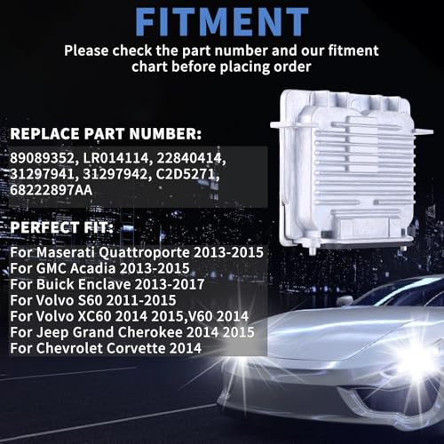 Alikali 89089352 Xenon HID Headlight Ballast fit for GMC Acadia 20132015for Buick Enclave 20132017for Jeep Grand Cherokee 2014 2015 Xenon Headlight Ballast Module Control Unit LR014114 22840414 - Image 3