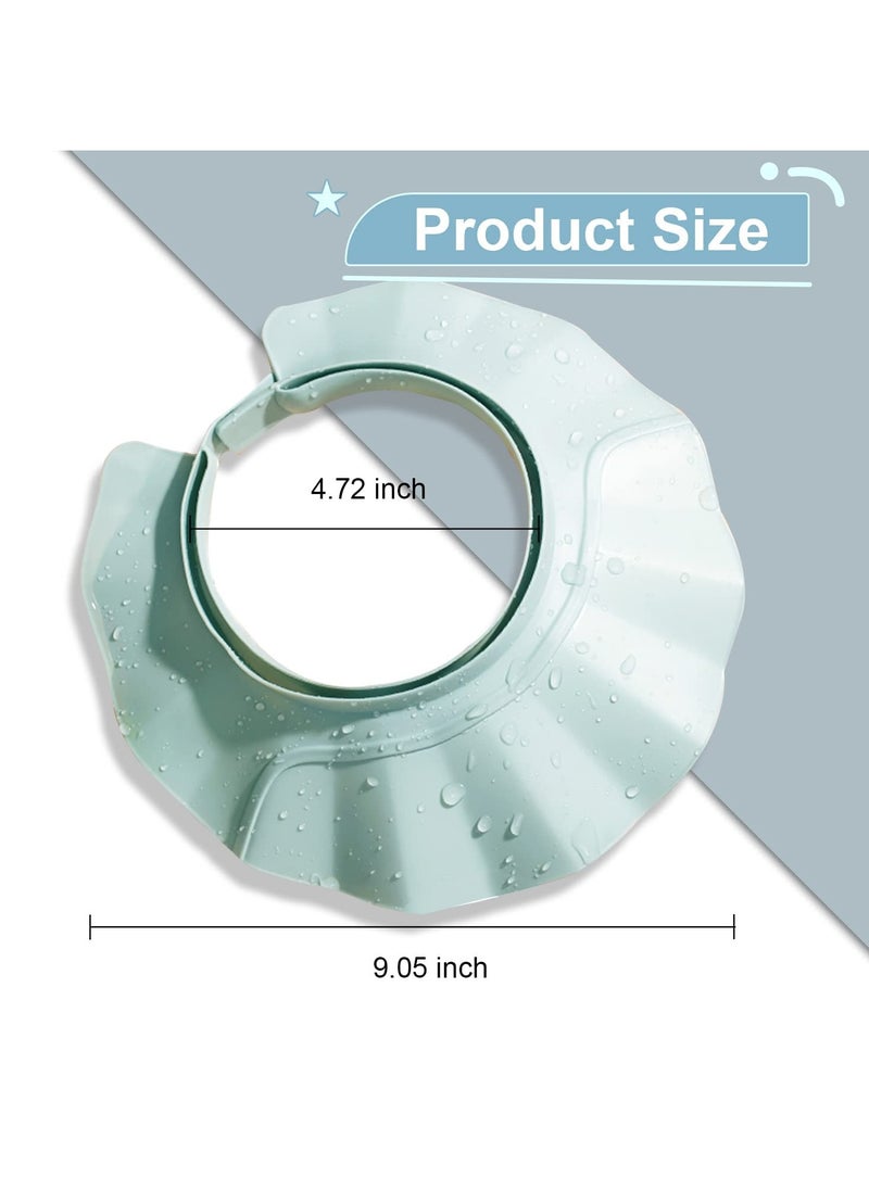 Mr. Penda Baby Shower Cap Adjustable Baby Hair Washing Guard Shampoo, Hat Bath Shield Visor Hat Eyes and Ears Head Protection Waterproof Soft Silicone Shower Cap for Kids Toddler (Grey Blue)  - Image 2