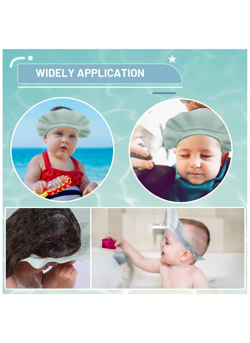Mr. Penda Baby Shower Cap Adjustable Baby Hair Washing Guard Shampoo, Hat Bath Shield Visor Hat Eyes and Ears Head Protection Waterproof Soft Silicone Shower Cap for Kids Toddler (Grey Blue)  - Image 4
