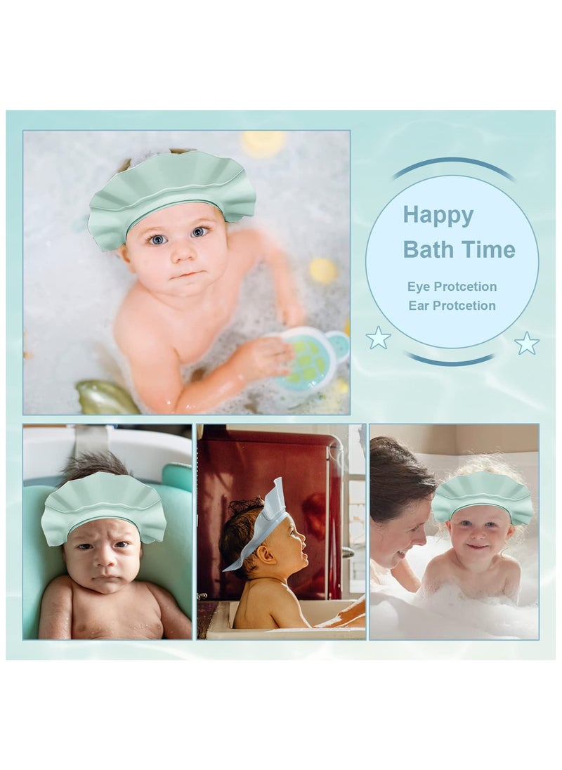 Mr. Penda Baby Shower Cap Adjustable Baby Hair Washing Guard Shampoo, Hat Bath Shield Visor Hat Eyes and Ears Head Protection Waterproof Soft Silicone Shower Cap for Kids Toddler (Grey Blue)  - Image 5