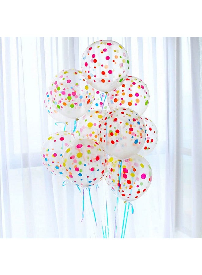 AnnoDeel 50pcs Polka Dot Balloons, 12inch Colorful Polka Dot Clear Latex Balloons Rainbow Multicolor Dots Balloons for Birthday Baby Shower Wedding Ceremony Anniversary Jungle Party Decoration - Image 3