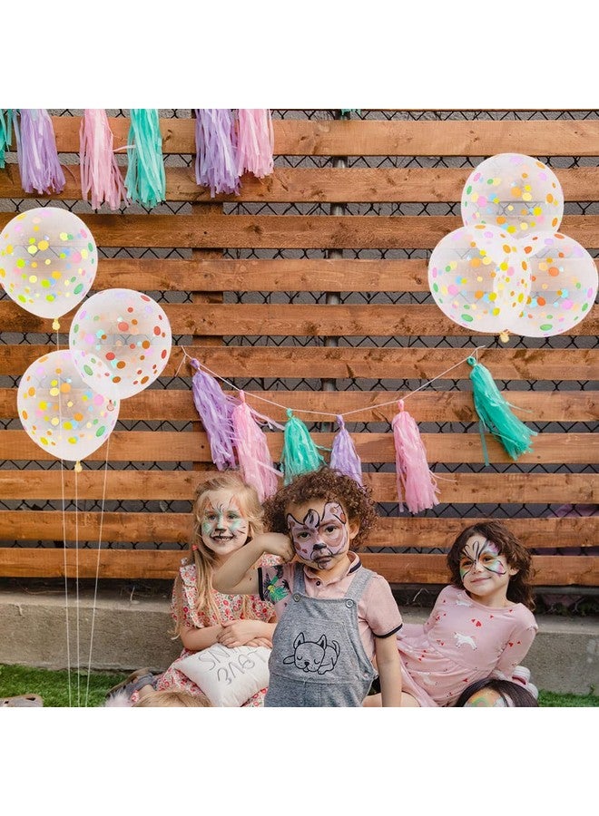 AnnoDeel 50pcs Polka Dot Balloons, 12inch Colorful Polka Dot Clear Latex Balloons Rainbow Multicolor Dots Balloons for Birthday Baby Shower Wedding Ceremony Anniversary Jungle Party Decoration - Image 5