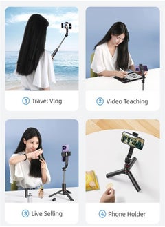 Usams Selfie Sticks with Tripod and Extendable Selfie Sticks Bluetooth Remote Controller for GoPro, iPhone and Android Phones: Take Stunning Selfies and Group Shots with This Portable and Lightweight Selfie Stick  - Image 3