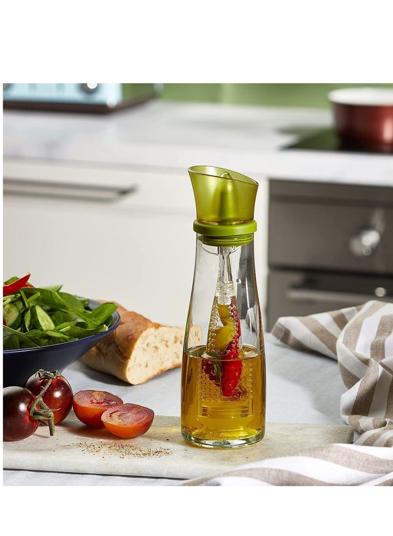 زوبا زجاجة زجاجية لتوزيع زيت الزيتون،  لزيت الطبخ والخل مع فوهة - Image 2