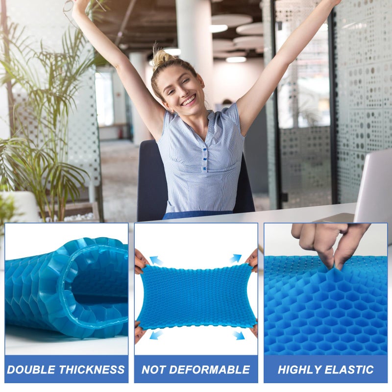 LYUANEC Gel Seat Cushion for Long Sitting - 20" x 20" x 1.8" (Extra Thickï¼†Soft) Gel Cushion for People Over 140 lbs, Pressure Relief Cushion for Office Chair, Egg Cushions for Wheelchair, Gel Pad for Car - Image 4
