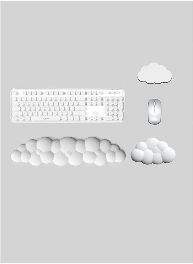 HOOPZOZA Keyboard Wrist Rest Set with Cup Coaster PU Memory Foam Computer mouse wrist rest Soft and Elastic Ergonomic Design for Typing Comfortably for Office Home (Keyboard not Included)  - Image 2