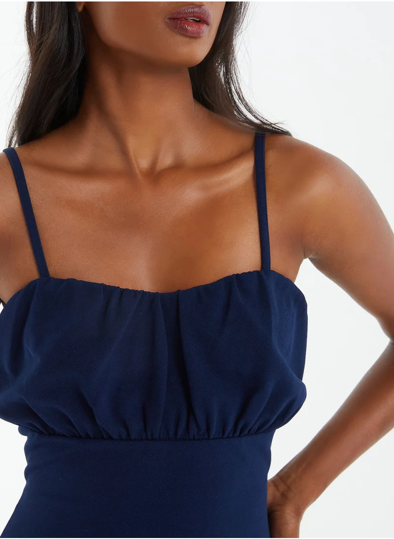 QUIZ Asymmetric Hem Tie Strap Dress