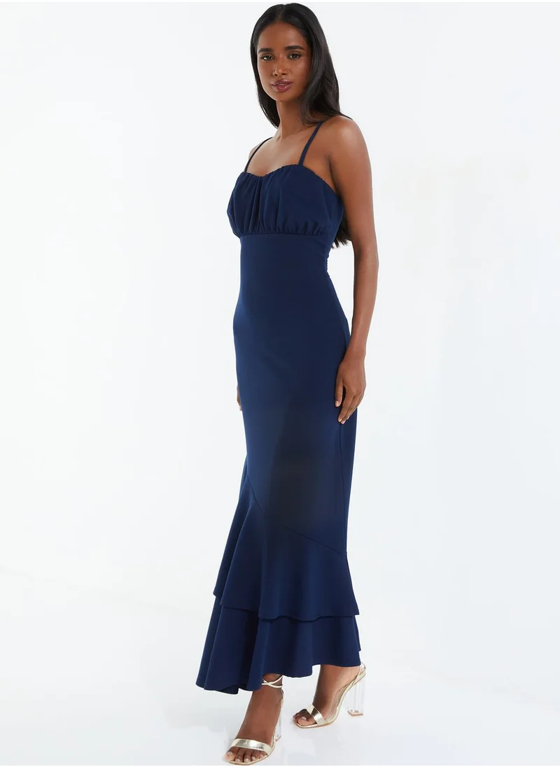 QUIZ Asymmetric Hem Tie Strap Dress