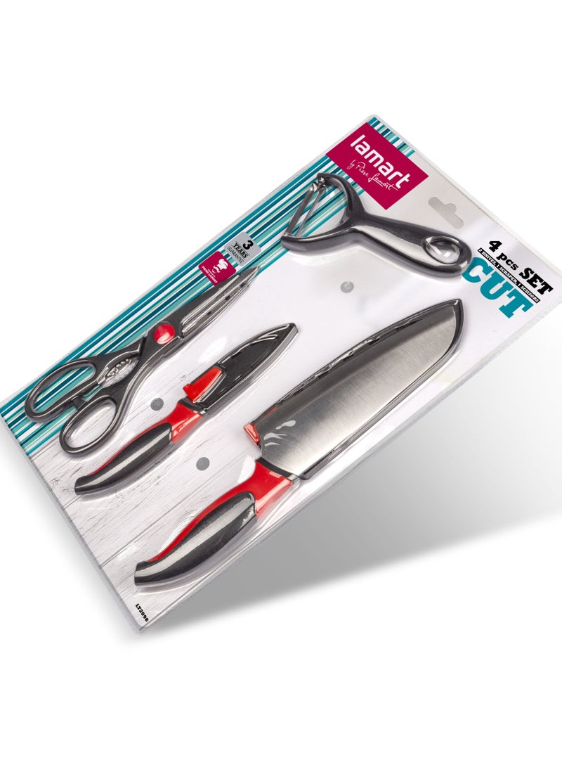 Lamart 4 PC. SET – 2 KNIVES, A SCRAPER AND SCISSORS - Image 2