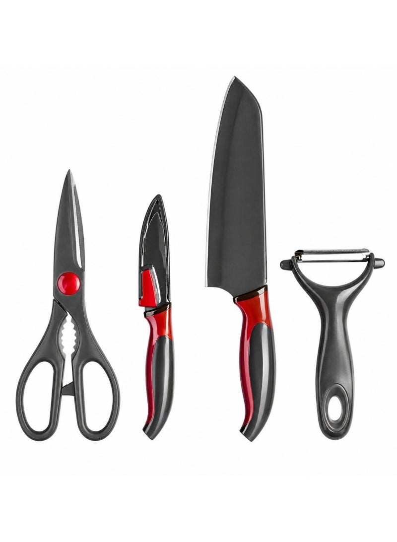 Lamart 4 PC. SET – 2 KNIVES, A SCRAPER AND SCISSORS - Image 1