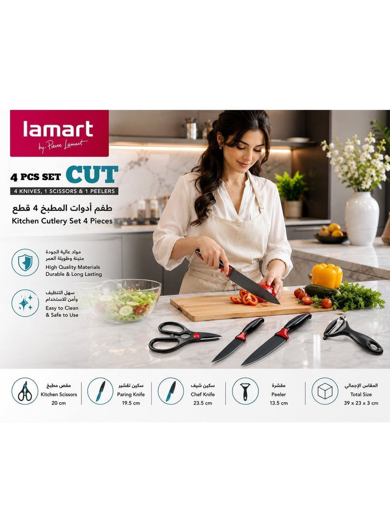 Lamart 4 PC. SET – 2 KNIVES, A SCRAPER AND SCISSORS - Image 2