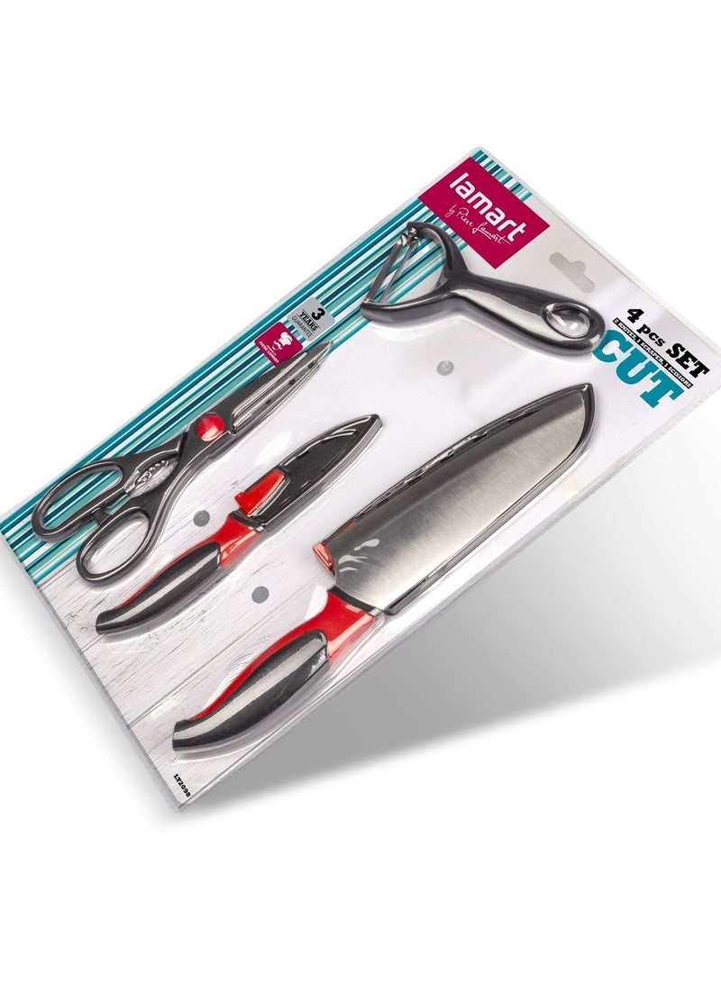 Lamart 4 PC. SET – 2 KNIVES, A SCRAPER AND SCISSORS - Image 5