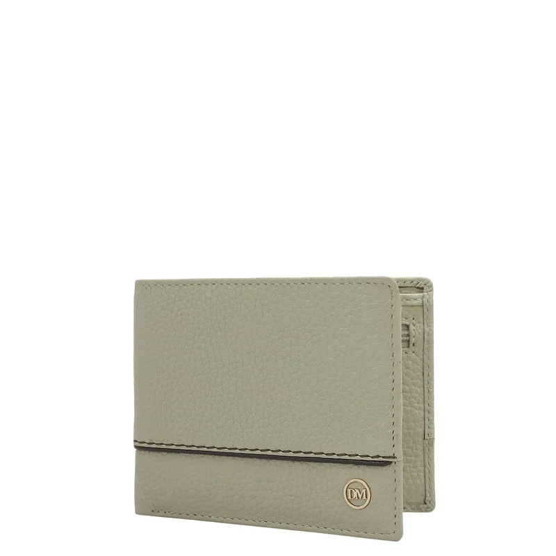 Da Milano Khaki Khaki Bifold Leather Mens Wallet for Men | Best Price UAE