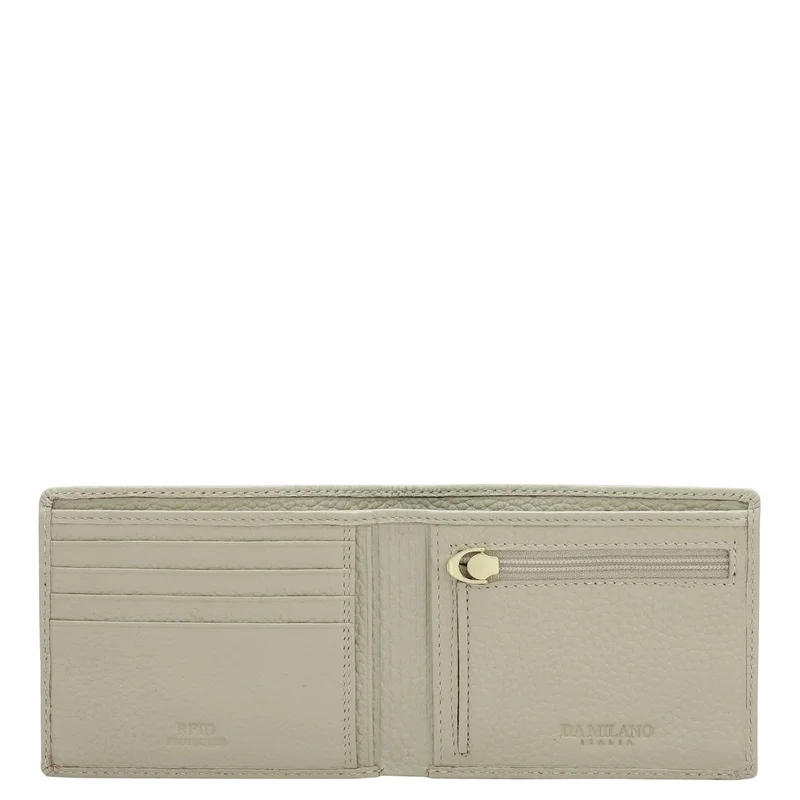 Da Milano Khaki Khaki Bifold Leather Mens Wallet for Men | Best Price UAE
