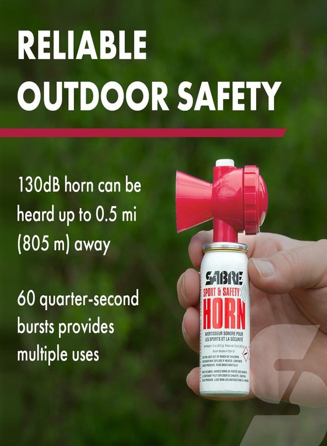 SABRE Sport and Safety Horn, 130 dB Air Horn, 60 ¼ Second or 25 ½ Second Bursts, Audible Up To 1/2-Miles (804-Meters), Perfect for Use at Sporting Events, Boating, Camping, Hiking - Image 3