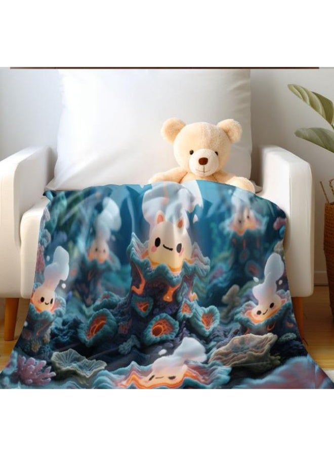 عام بطانية رقيقة من الفانيلا الكرتونية للأطفال والرضع (دافئة ومريحة، ومناسبة للنوم والألعاب) 70 سم * 100 سم - Image 2