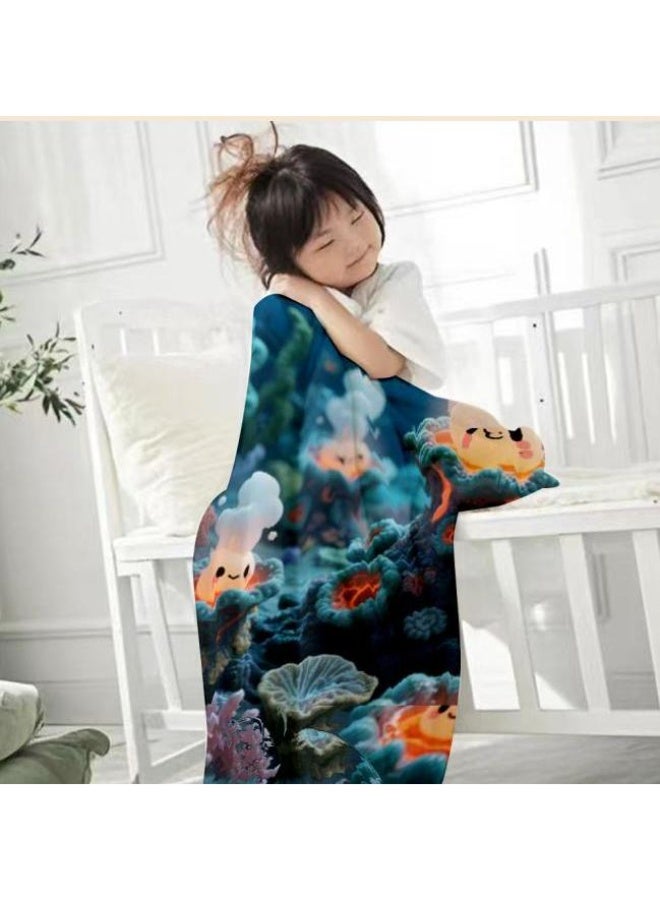 عام بطانية رقيقة من الفانيلا الكرتونية للأطفال والرضع (دافئة ومريحة، ومناسبة للنوم والألعاب) 70 سم * 100 سم - Image 1