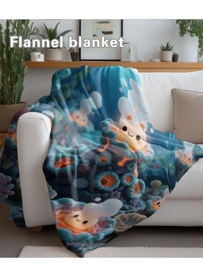 عام بطانية رقيقة من الفانيلا الكرتونية للأطفال والرضع (دافئة ومريحة، ومناسبة للنوم والألعاب) 70 سم * 100 سم - Image 4