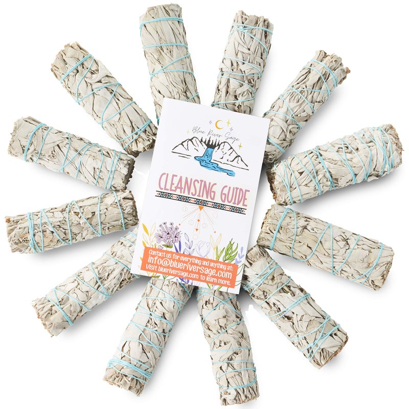 BLUE RIVER SAGE 12 Pack White Sage ~ Sage Smudge Sticks for Smudging & Cleansing Energy ~ Bulk/Wholesale ~ Sustainably Grown (12 Pack) - Image 3