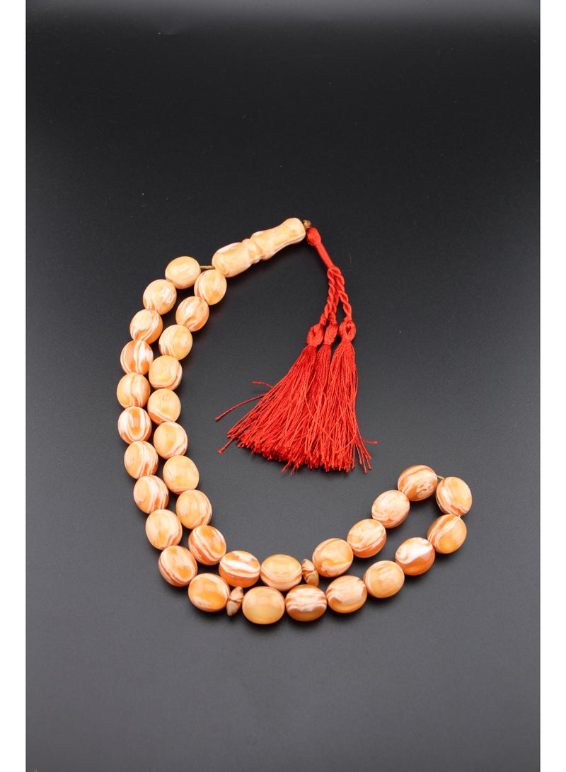 Kamins Collection Creamy Orange Amber Tasbih - Image 3