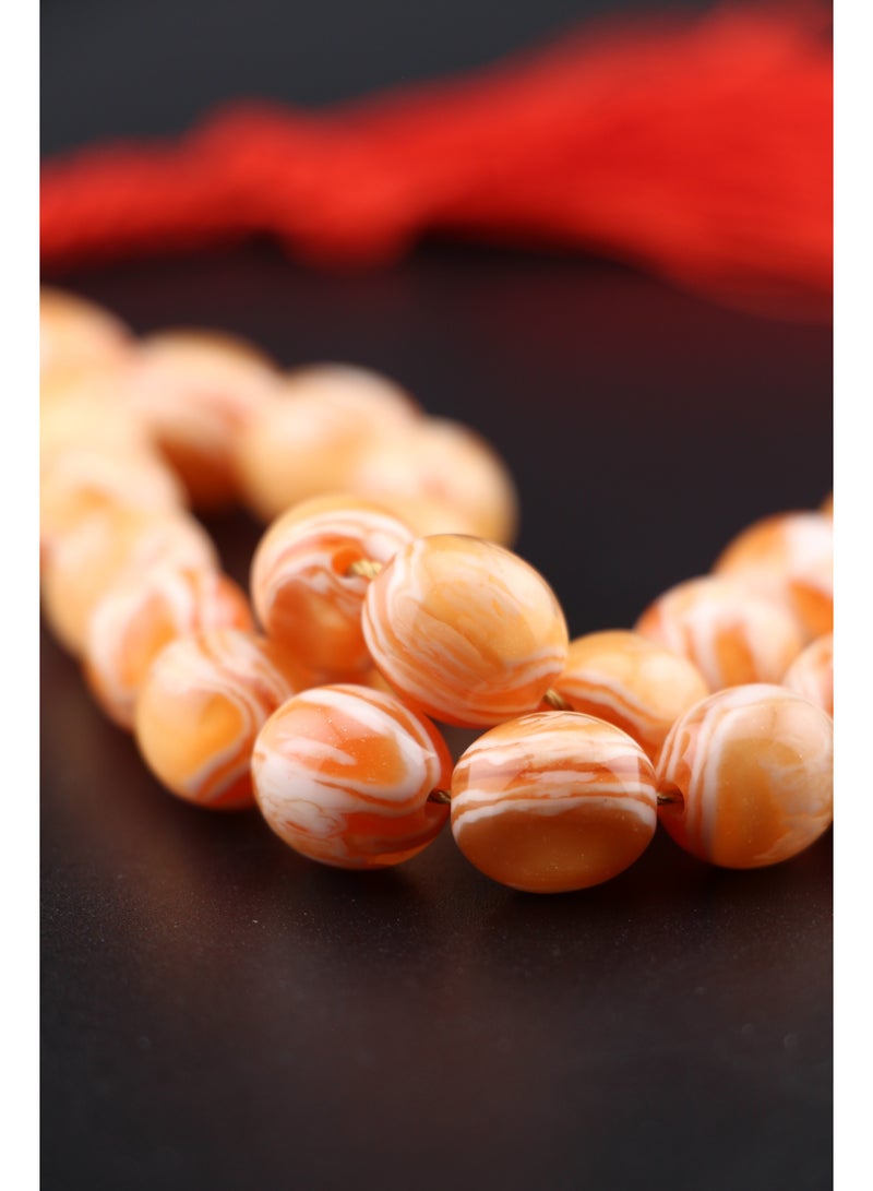 Kamins Collection Creamy Orange Amber Tasbih - Image 4