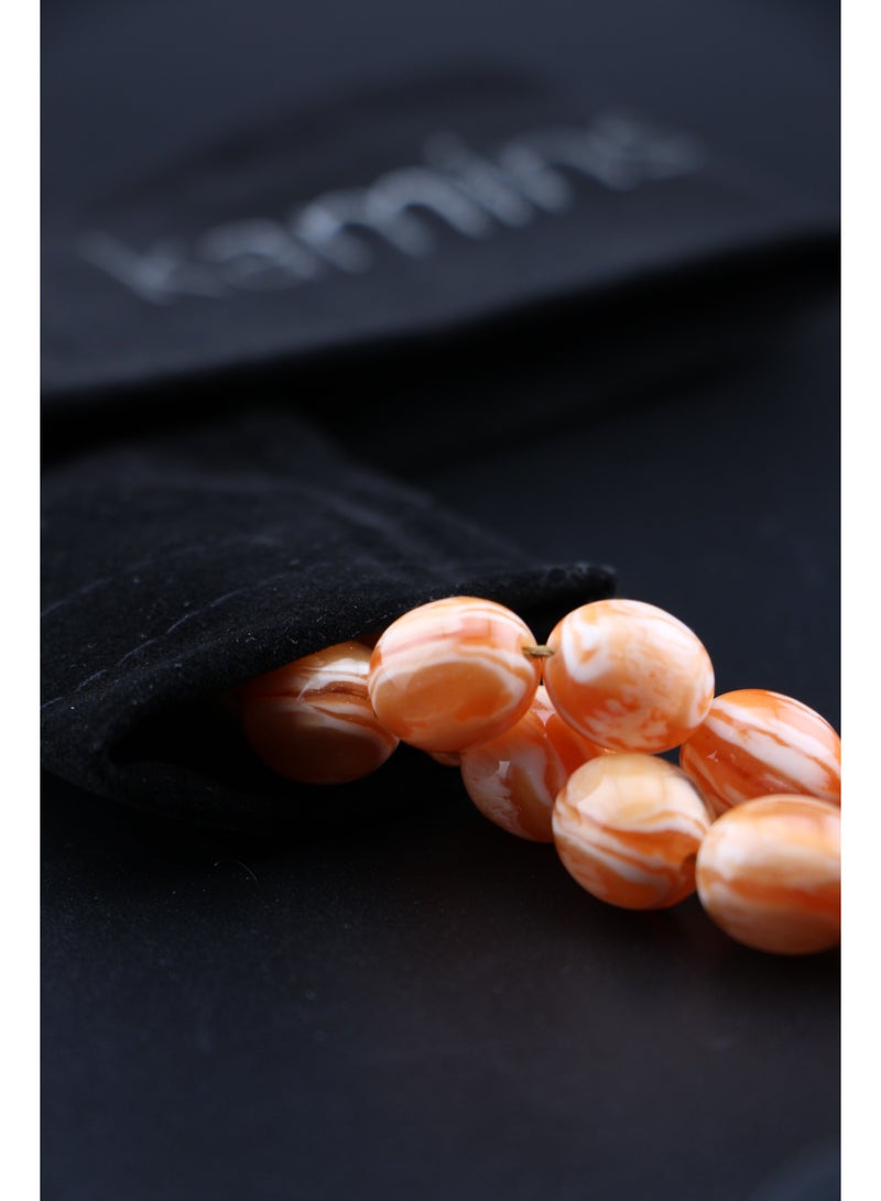 Kamins Collection Creamy Orange Amber Tasbih - Image 2