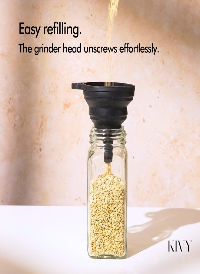 KIVY Salt and Pepper Grinder Set of 2 – Adjustable Ceramic Grinder – Spice Mill – Pepper & Salt Grinder - Image 4