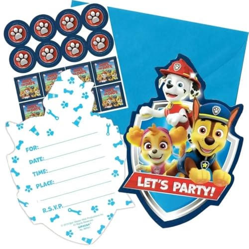 Amscan Premium Paw Patrol Adventures Multicolor Postcard Invitations - 4.25"x6.25" (Pack Of 8), Eye-catching & Adorable Designs - Perfect For Any Themed Celebration - Image 3