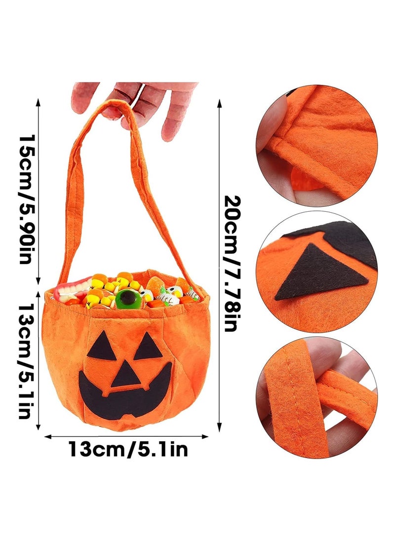 2 Pack Pumpkin Candy Bags Non-Woven Gift Bags  Candy Buckets Candy Bags Candy Totes for Kids (B)