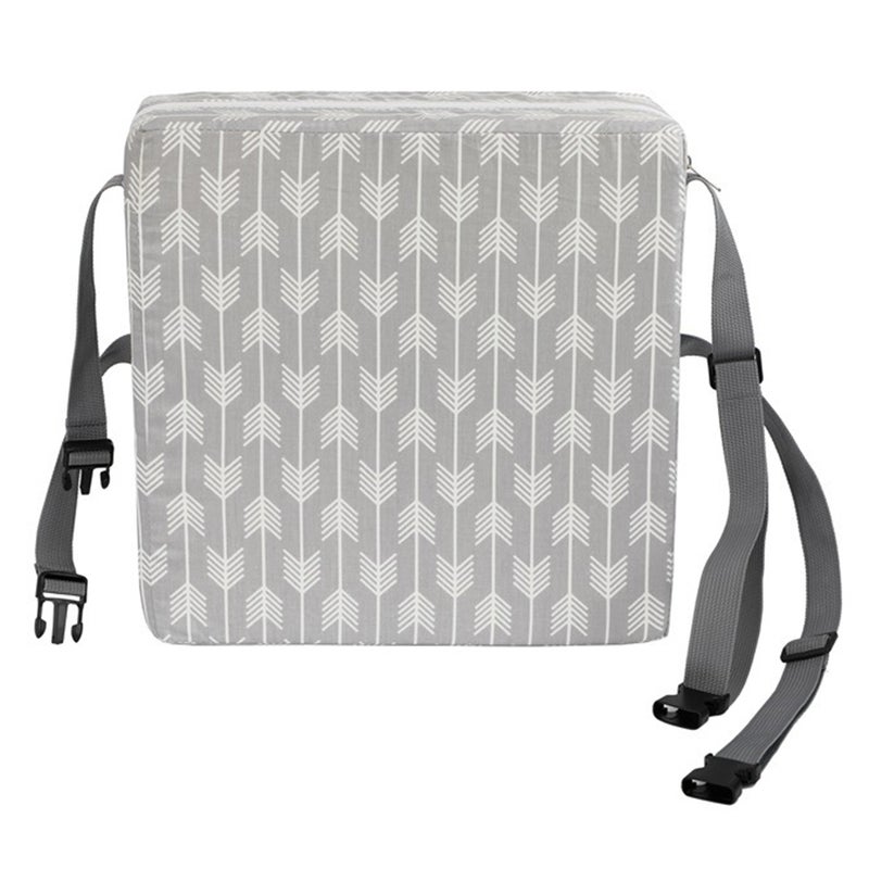 Kids Booster Seat: 32.5 * 32.5cm Grey 8cm Height - Water-resistant Fabric High Density Sponge Portable Booster Seat for Toddler Home Dining, Outdoor Travel, Restaurant Use - Image 2