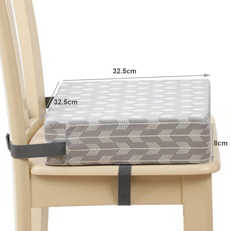 Kids Booster Seat: 32.5 * 32.5cm Grey 8cm Height - Water-resistant Fabric High Density Sponge Portable Booster Seat for Toddler Home Dining, Outdoor Travel, Restaurant Use - Image 3